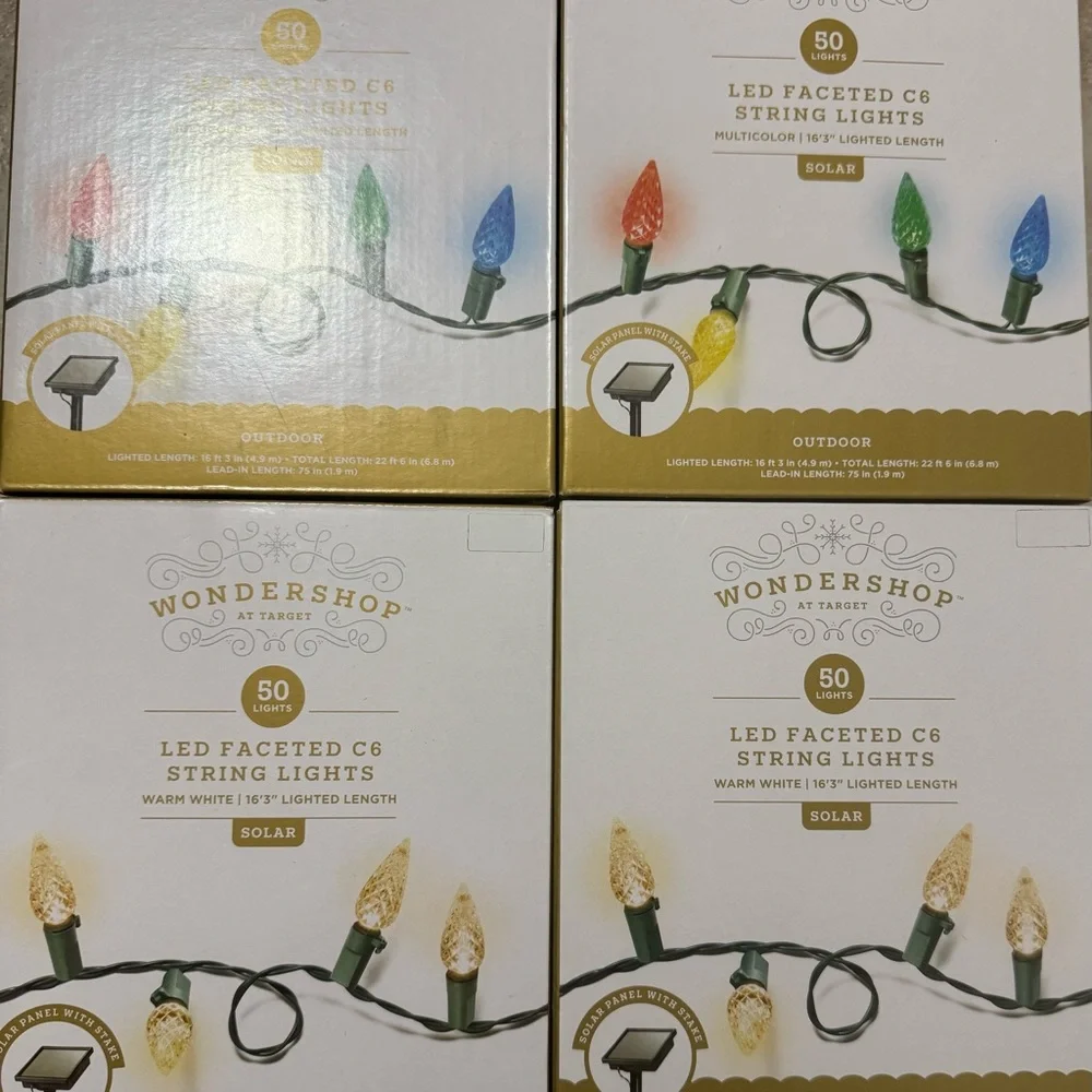 Bundle Deal 2 boxes for $19! Multicolor or White LED Faceted C6 String Lights